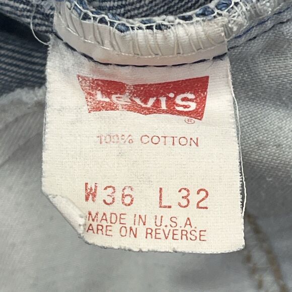 Levis 20505 0217 Jeans Mens 36x32 Denim Orange Tab Vintage 70s 80s USA Made 505 - Picture 13 of 16